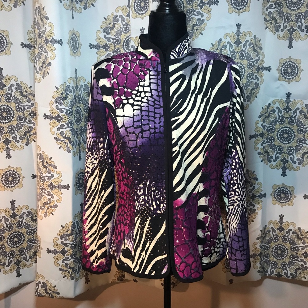 MSK Sparkly Zip Up Long Sleeve Cardigan